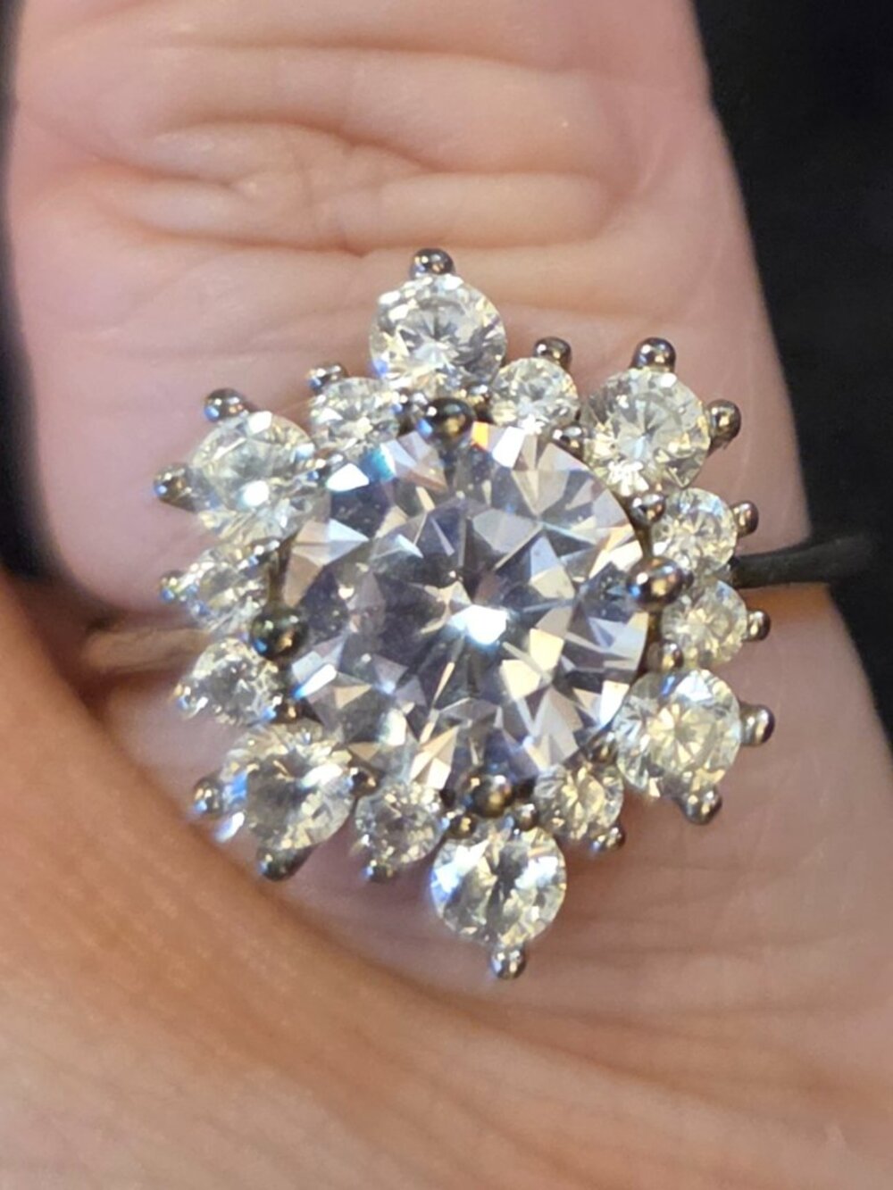 Vintage 925 Snowflake shape ring STUNNING!!! LQQK!!